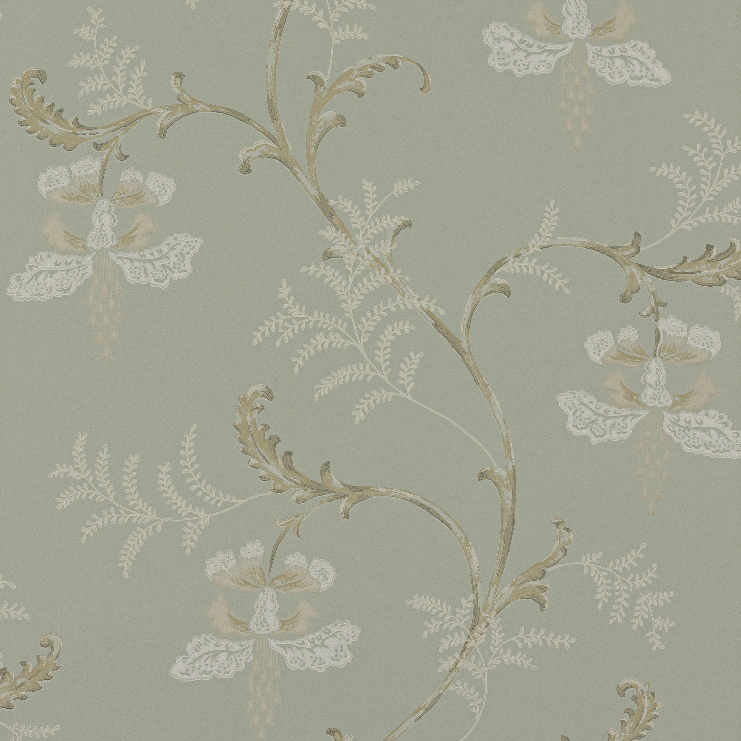 Colefax & Fowler Bellflower Wallpaper Swatch - Old Blue