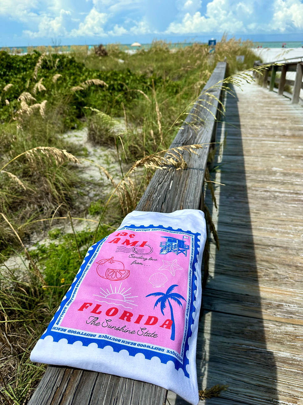 Sunshine State Stamp Tee - soft Bella canvas t-shirt, Florida-inspired boutique apparel