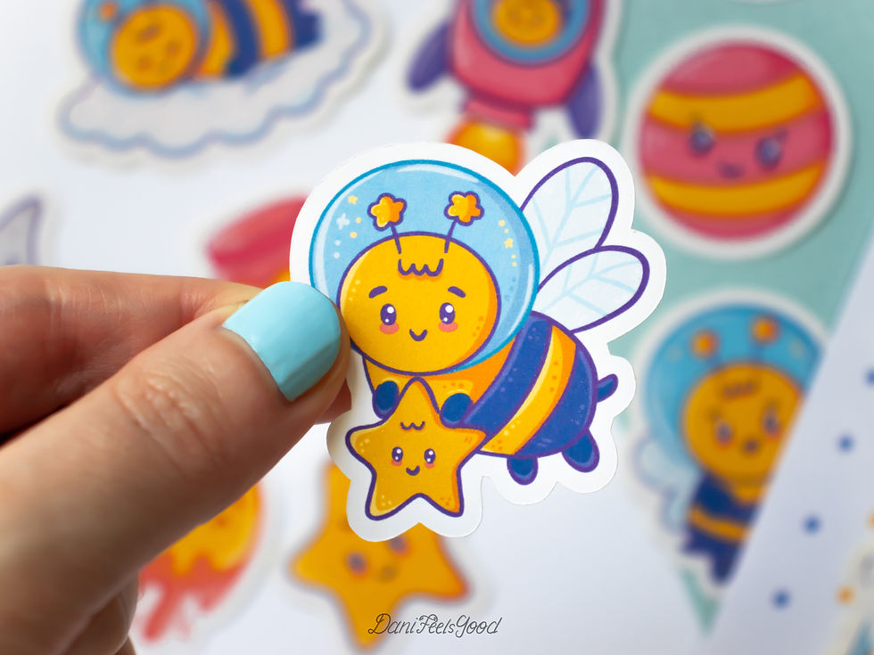 Thumbnail: Buzzy Bee In Space - Pack of 12 Stickers