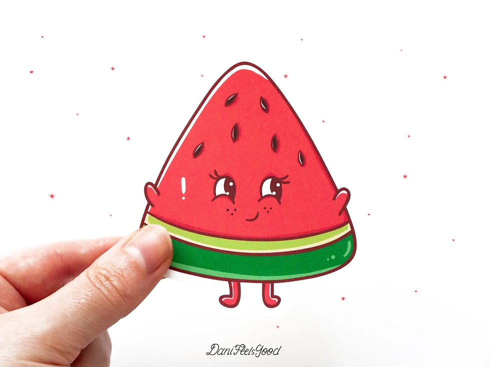 Cute "Sammie, the Watermelon" Sticker