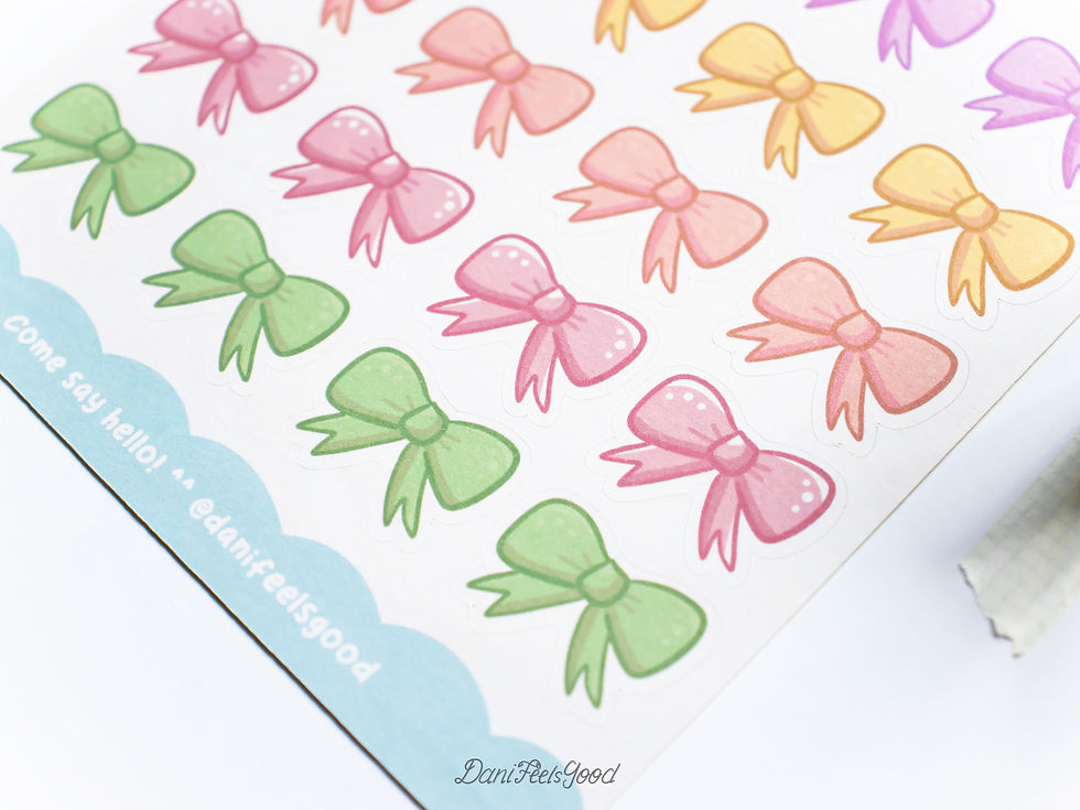 Thumbnail: Pastel Bows Sticker Sheet