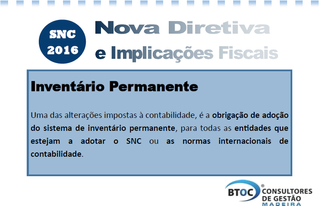 SNC 2016 - Obrigação de inventário permanente