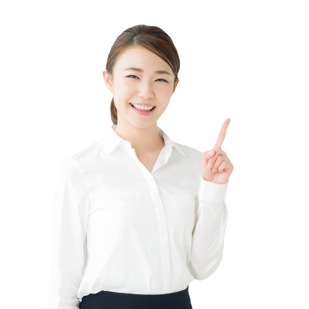 案内する女性
