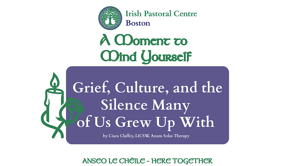 Grief, Culture, and the Silence Many of Us Grew Up With