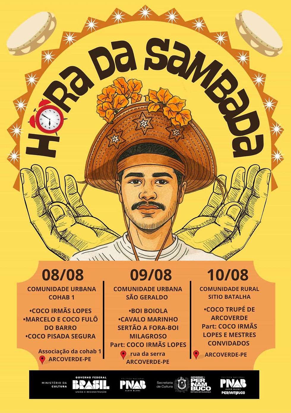 Projeto Hora da Sambada leva cultura para bairros de Arcoverde e da Zona Rural no final de semana