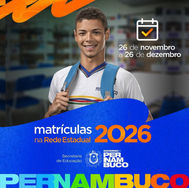 Período de matrículas da Rede Estadual de Educação começa na quarta-feira (26)