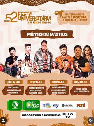 52ª Festa Universitária começa nesta quinta (17) em São José do Egito