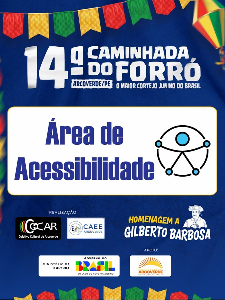 Inscrições para a Área da Acessibilidade da Caminhada do Forró de Arcoverde seguem até sexta-feira (19); inscreva-se aqui