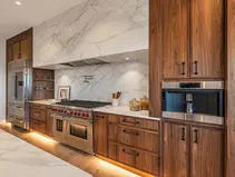 Custom walnut kitchen cabinets