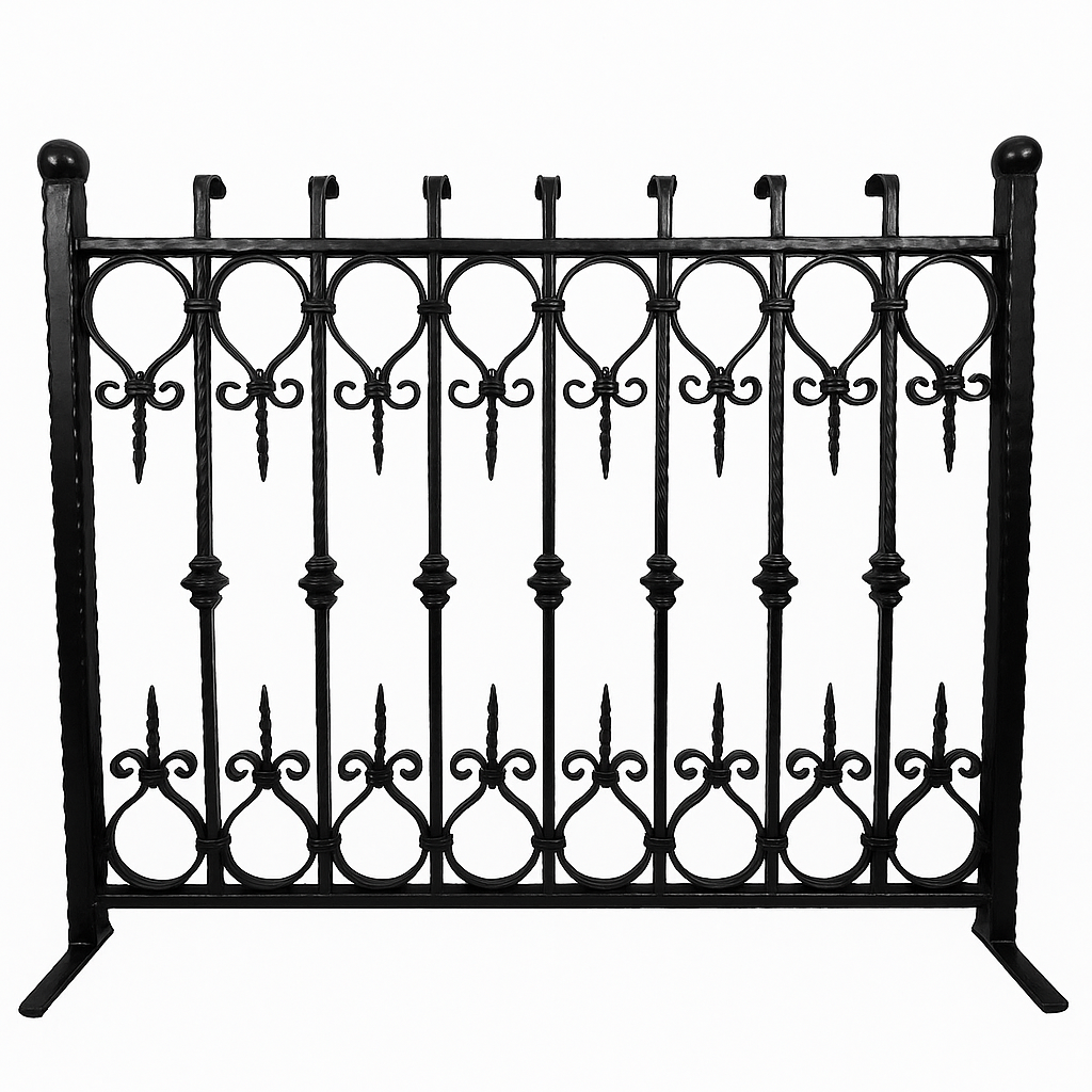 Noir Fleur-de-Lys Ferforje Balkon Korkuluğu