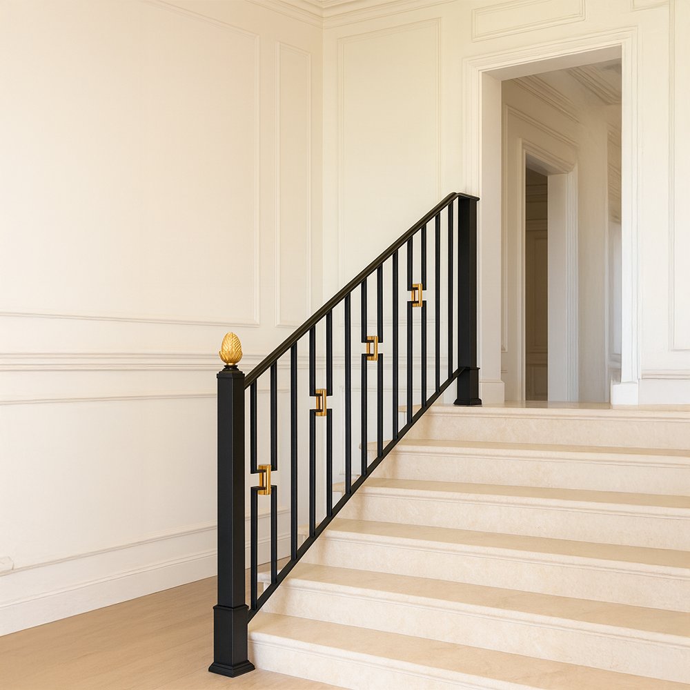 Minimal Altın Köşe Merdiven Korkuluğu