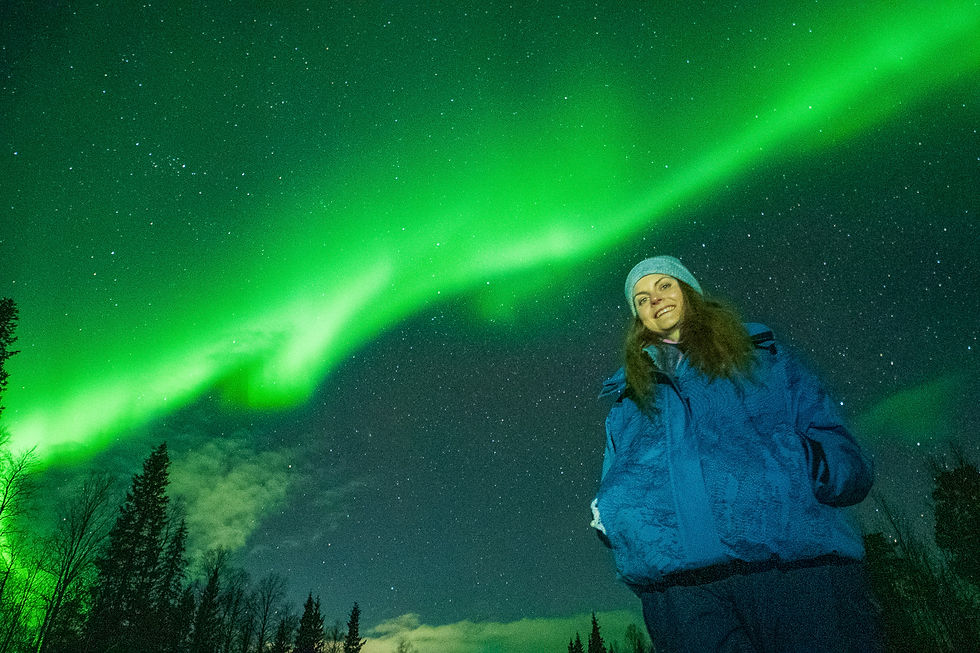 Our guests from United Kingdom on Northern Lights Photography Tour in Rovaniemi.