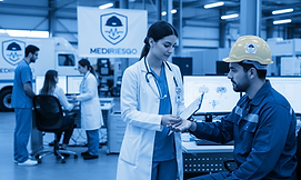 Firefly_Realistic corporate photography style- doctor of occupational health industry envi