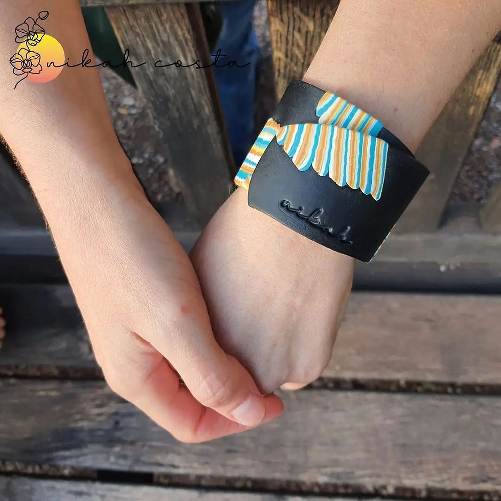 bracelete flexível em polymer clay