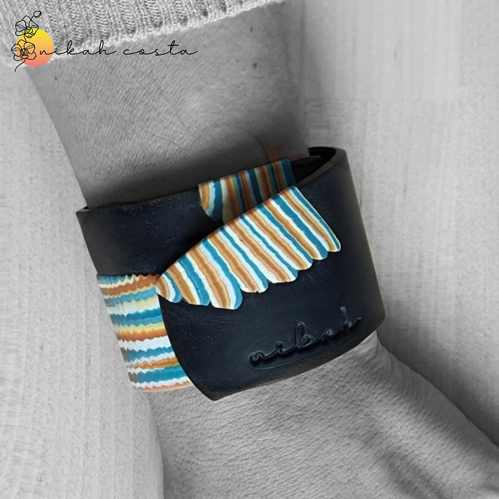 Bracelete flexível em polymer clay