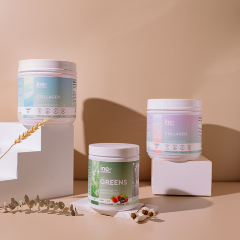 INE+ Nutrition product lineup captured by Toronto-based social media marketing agency
