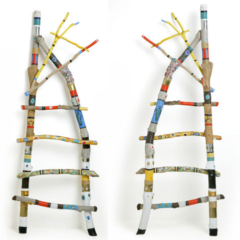 Decorated Driftwood Ladder