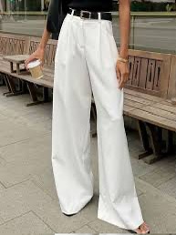 pantaloni a vita alta con pinces da donna