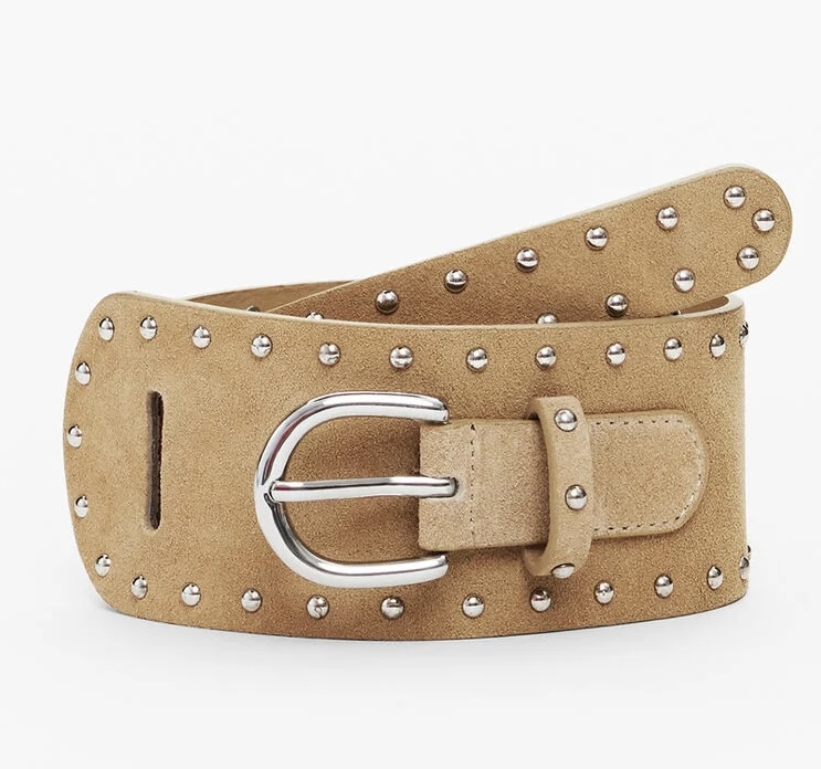 cintura asimmetrica con borchie