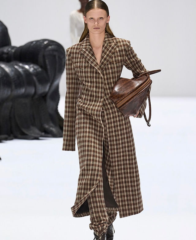 Cappotto tessuto check
