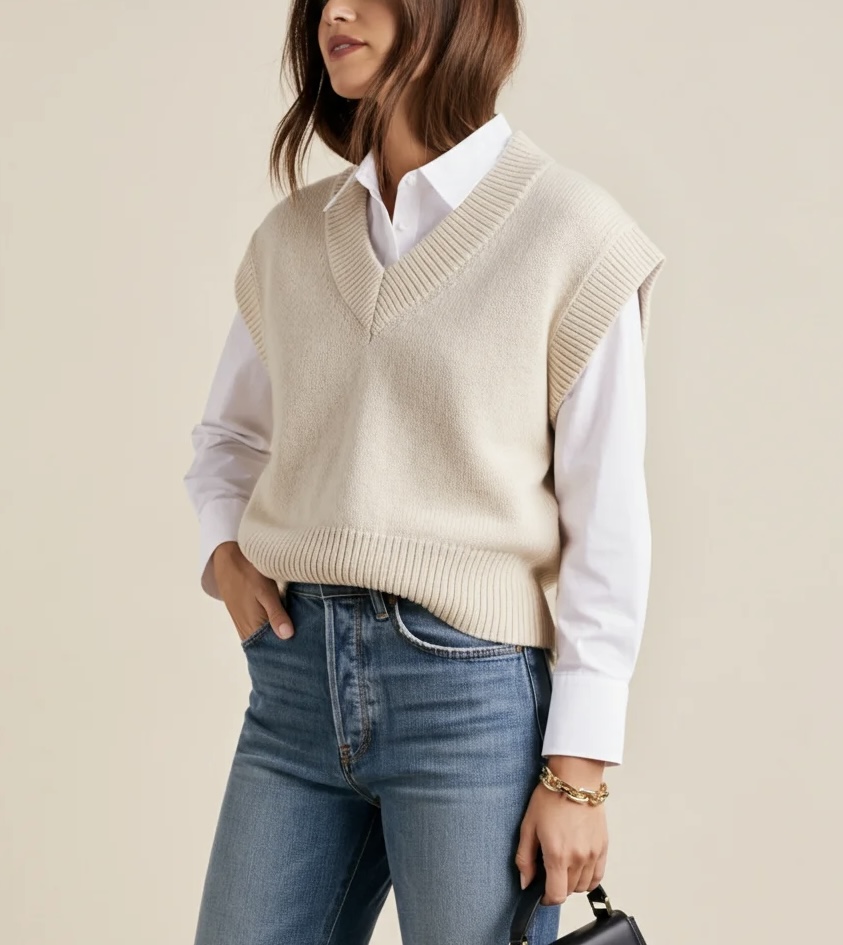 camicia bianca sotto ad una maglia