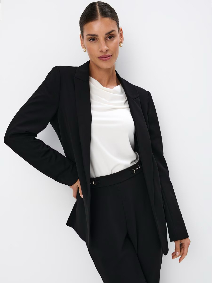 Blazer senza bottoni nero