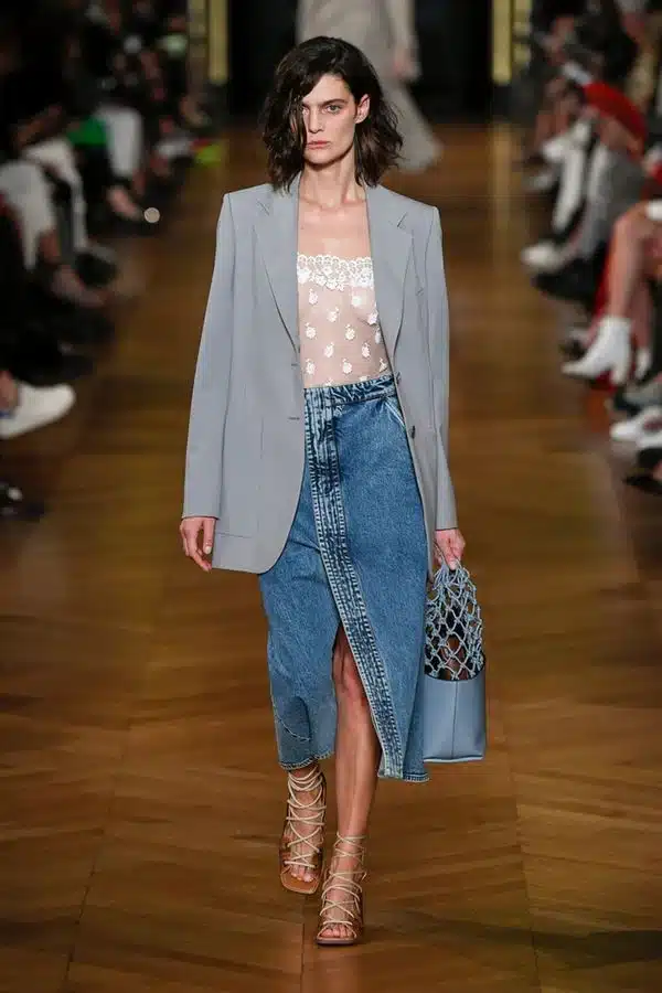 Gonna di jeans con cuciture evidenti