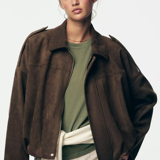 Giaccone over in suede da donna