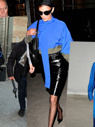 Gonna a matita in pelle nera