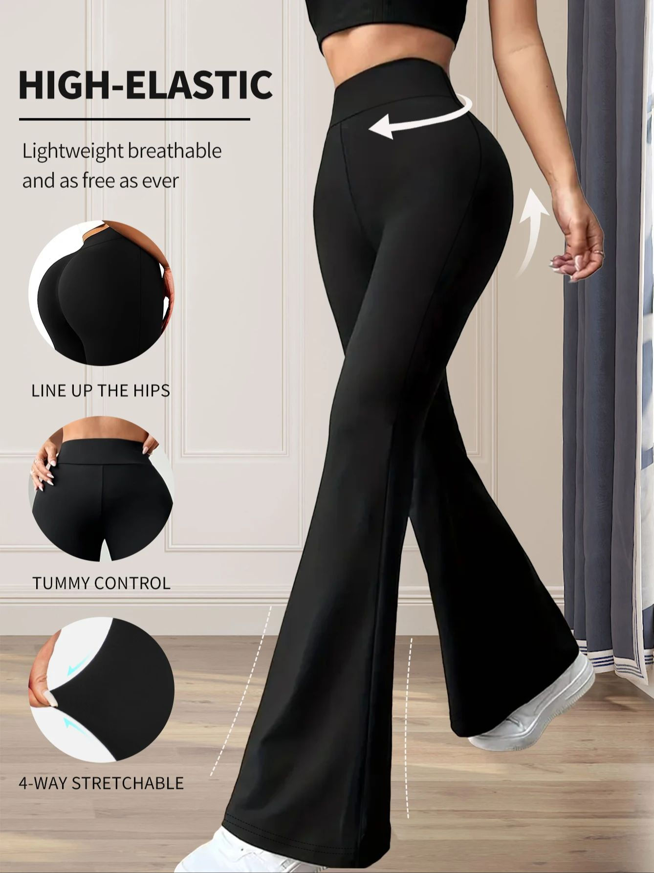 Calça Flare Feminina Cintura Alta Modeladora
