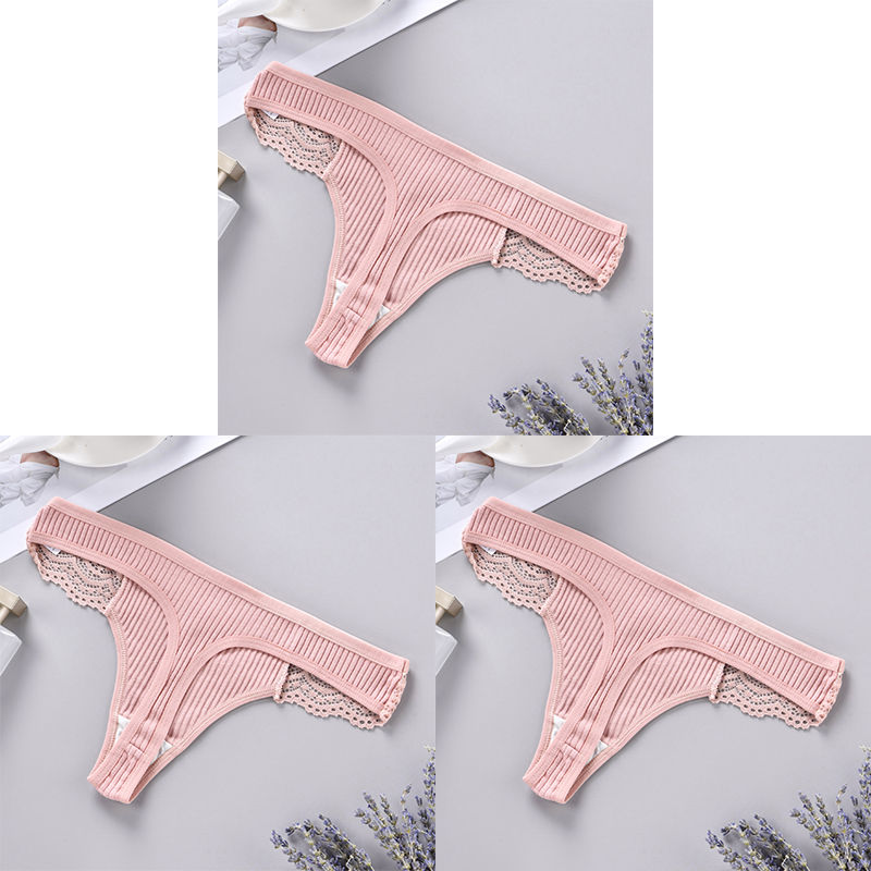 Miniatura: Kit 3 Calcinhas Femininas de Algodão Fio Dental Secagem Rápida