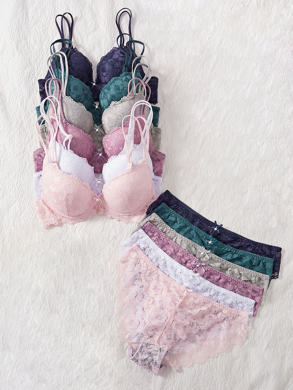 Miniatura: Kit 6 Peças de Lingerie Feminina com Renda