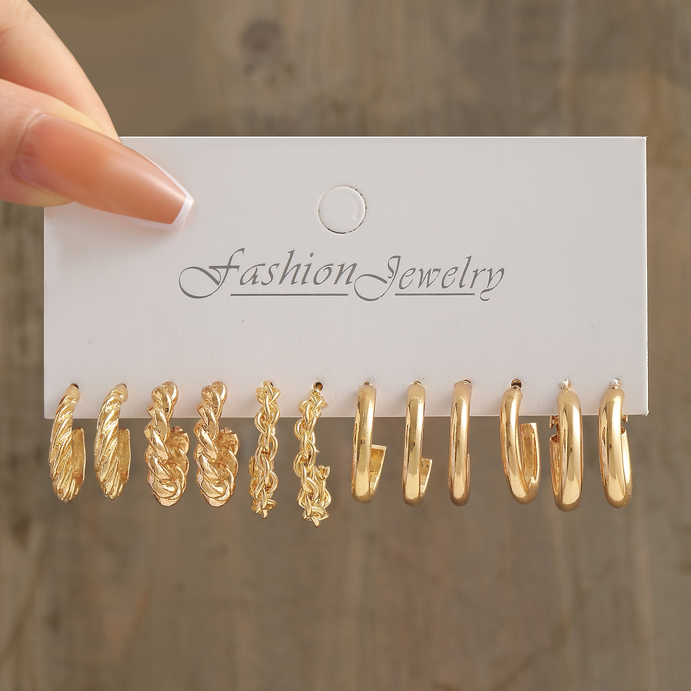 Miniatura: Conjunto com 6 ou 24 Pares de Brincos Femininos Dourados