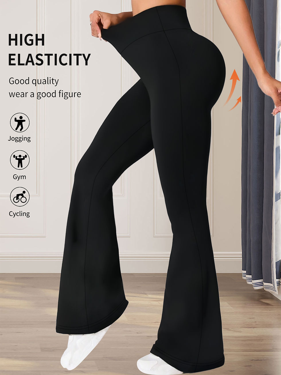 Miniatura: Calça Flare Feminina Cintura Alta Modeladora