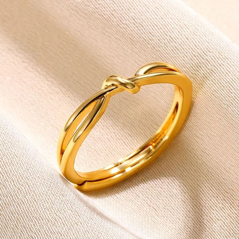 Miniatura: Anel Feminino em Aço Inoxidável 316L Dourado