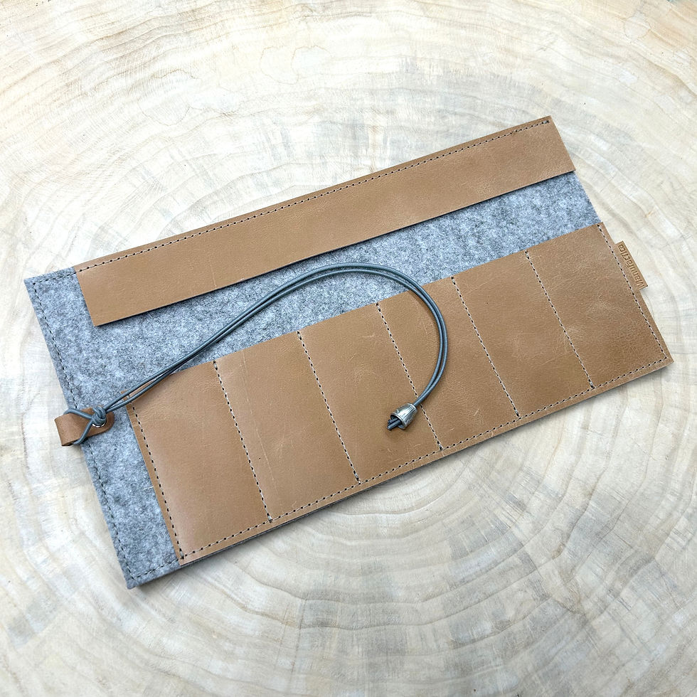 Miniaturbild: Uhren-Armband-Rolle aus Wollfilz und Leder INKA | Aufbewahrung für Apple Watch