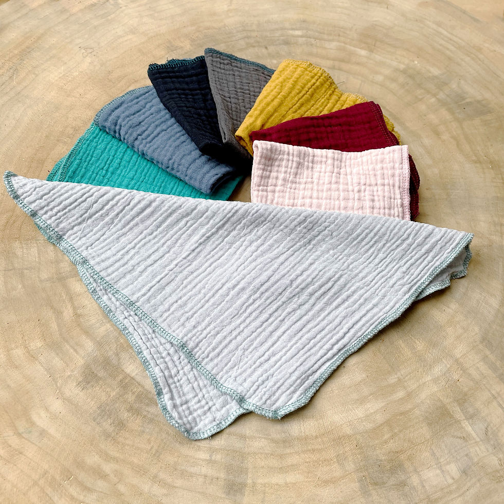 Miniaturbild: Taschentücher aus Musselin | Wiederverwendbar | waschbar | Umweltfreundlich