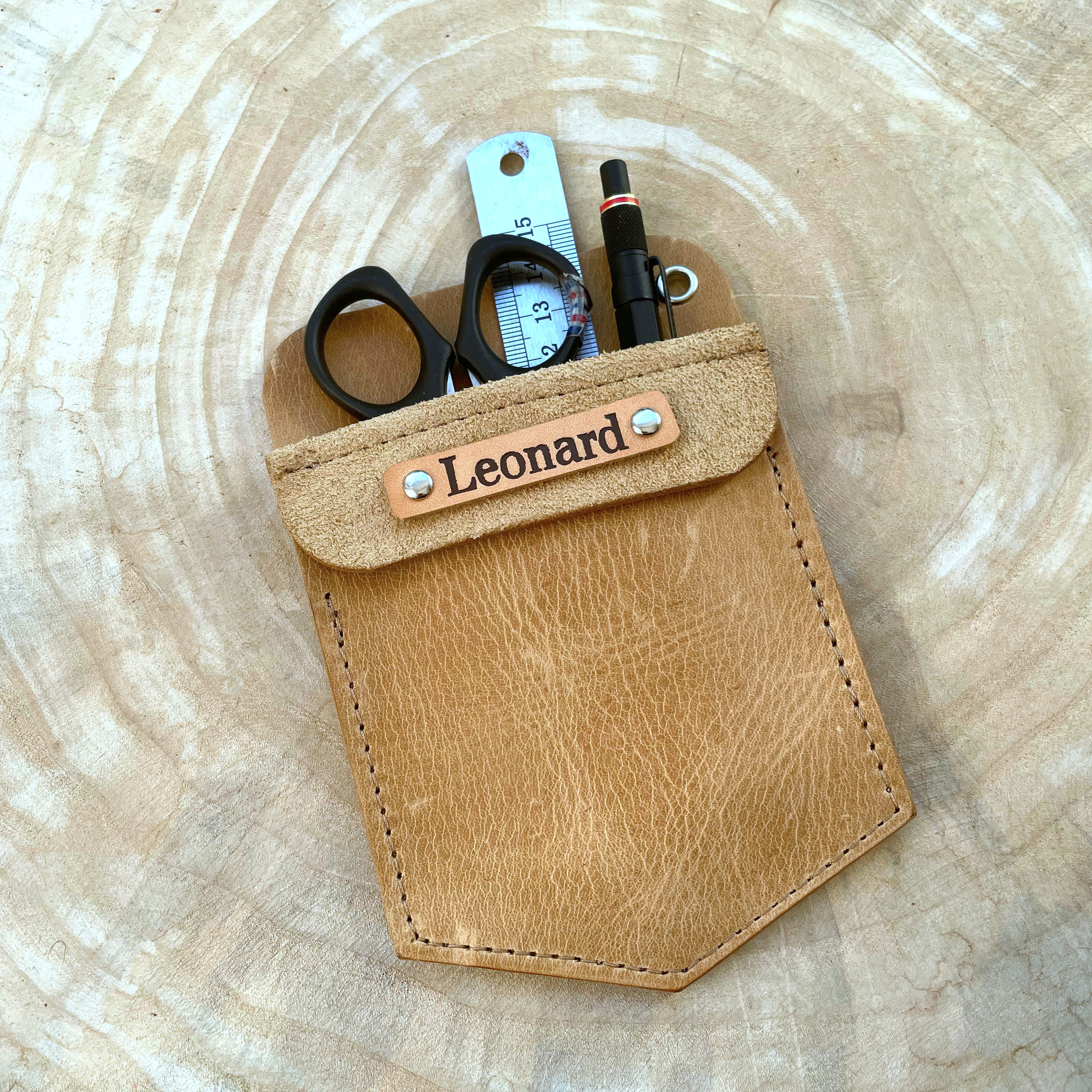 Leder Stifte Schutztasche | Werkzeugtasche | Stiftetasche | Hosentasche für Stif
