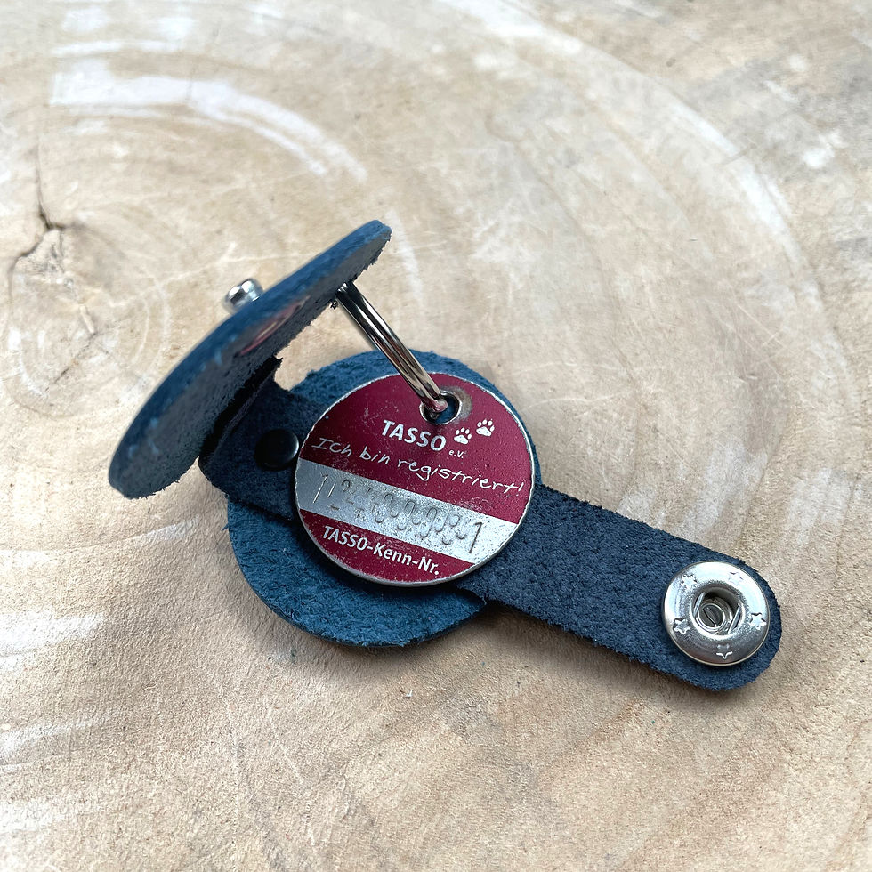 Miniaturbild: Halsbandtasche MONTI aus Leder für Hundemarke, Steuermarke, Tassomarke
