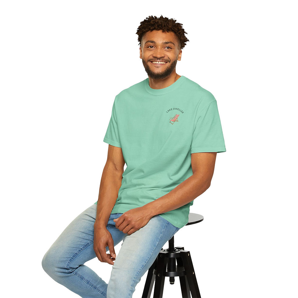 Thumbnail: Lake Dweller Unisex Garment-Dyed T-shirt - Perfect for Outdoor Lovers