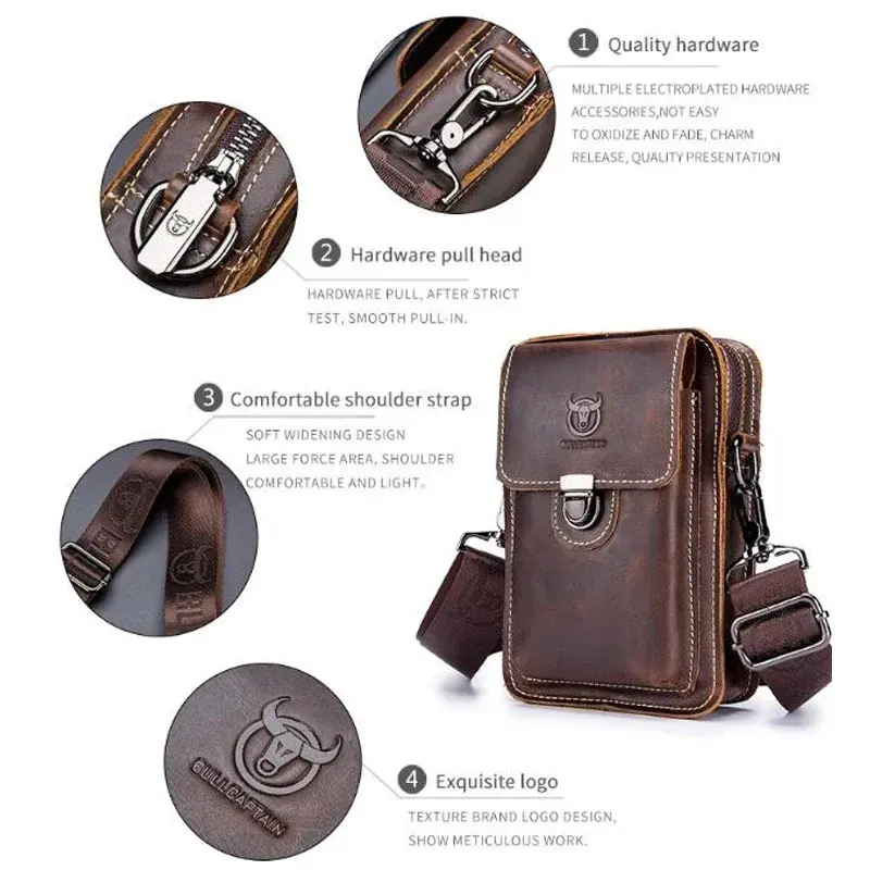 Thumbnail: Leather Male Waist Bag
