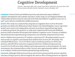 Nascimento prematuro, pobreza e desenvolvimento cognitivo.