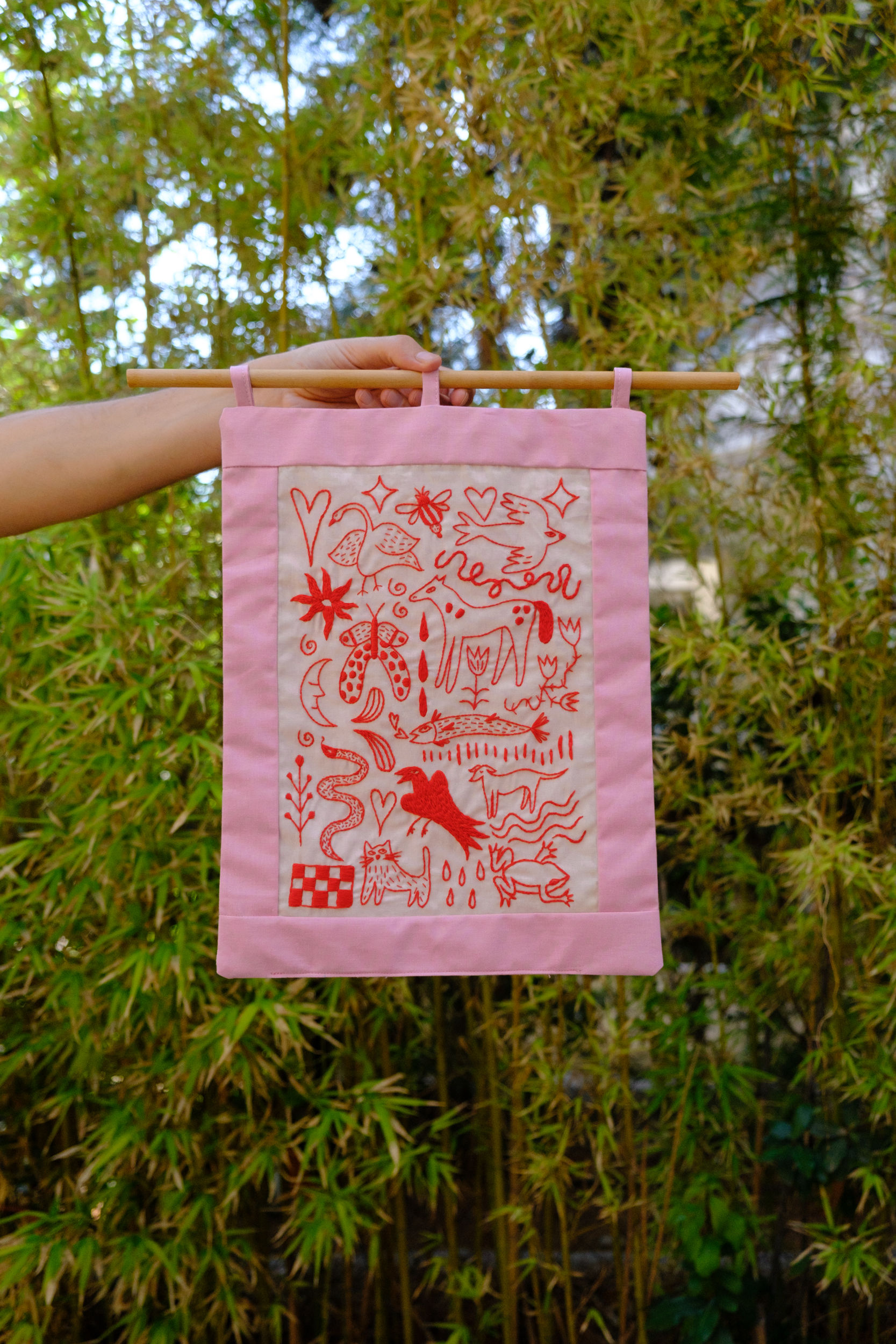 Love Ecosystem | Hand Embroidered Tapestry