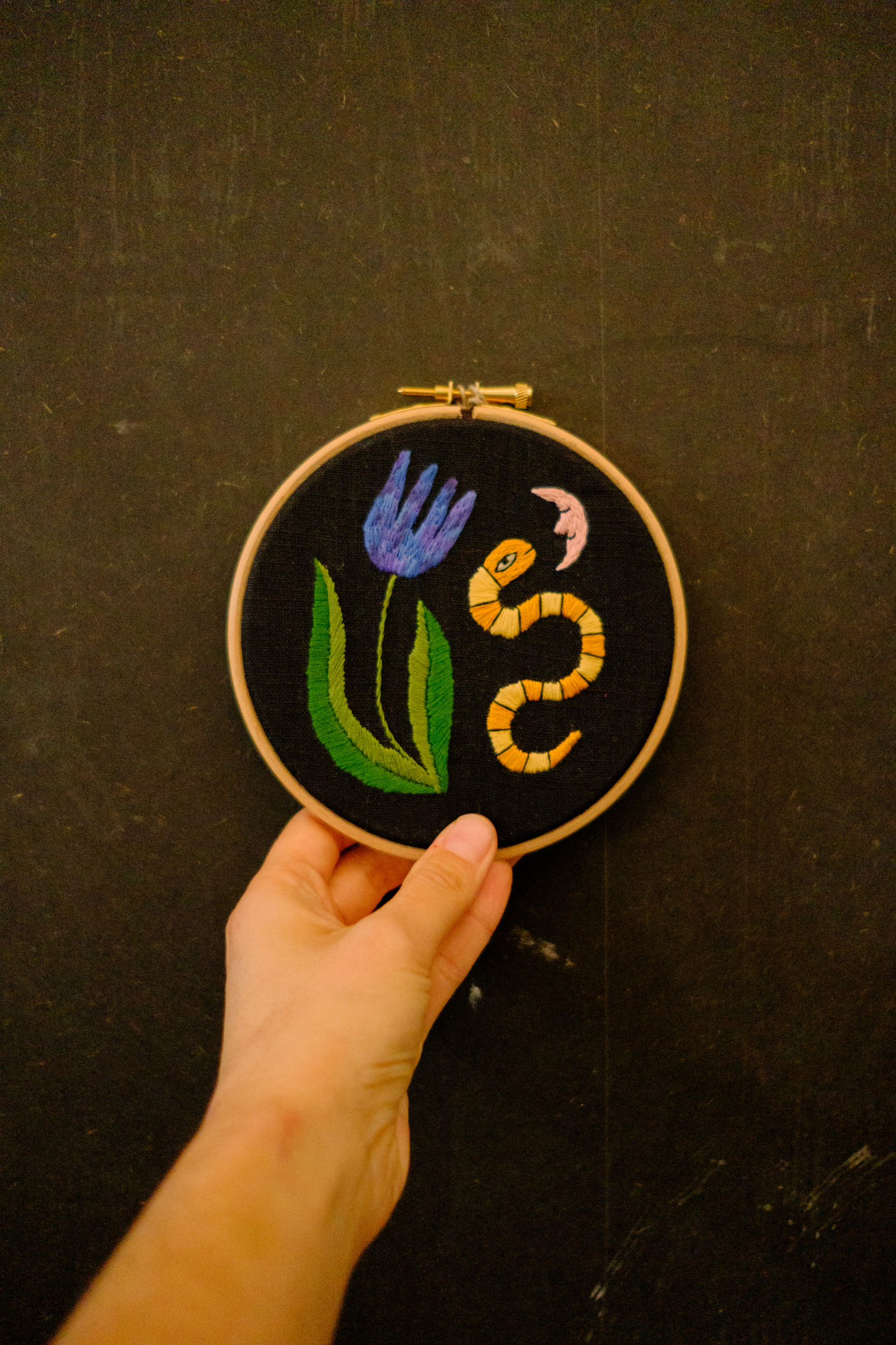 "Romantic Night" Embroidered Hoop