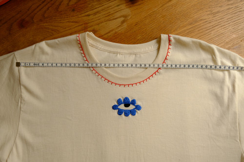 Lazy Flower | Hand Embroidered T-shirt (natural) | A Shiny Day