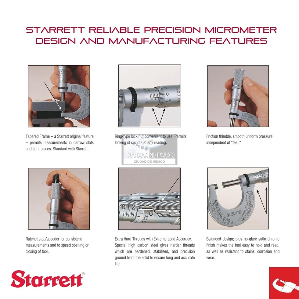 Miniatura: Juego de Micrómetros Starrett de 0 a 6 Pulgadas