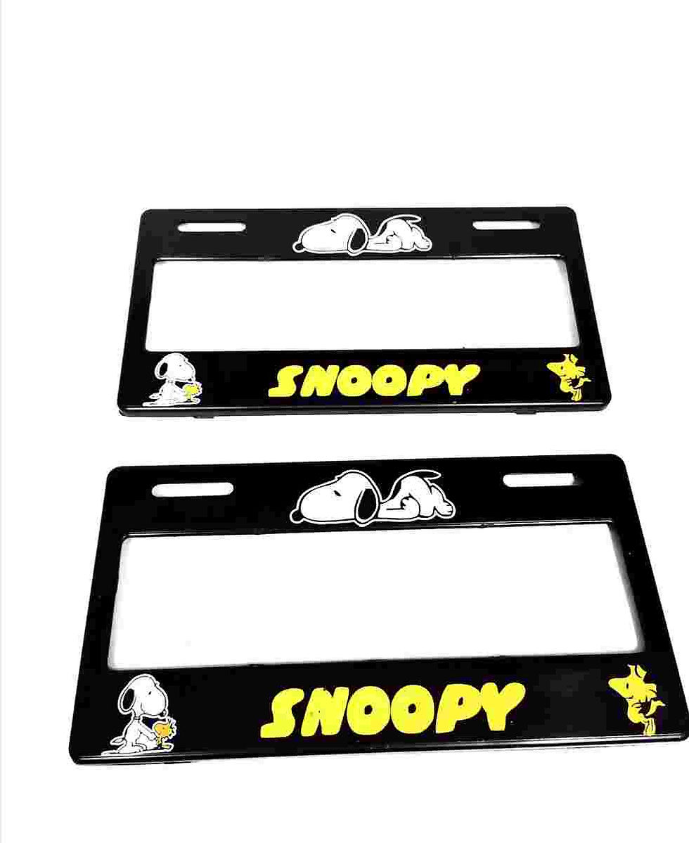 Par Portaplaca Snoopy Ancho 2000-2022 Negro