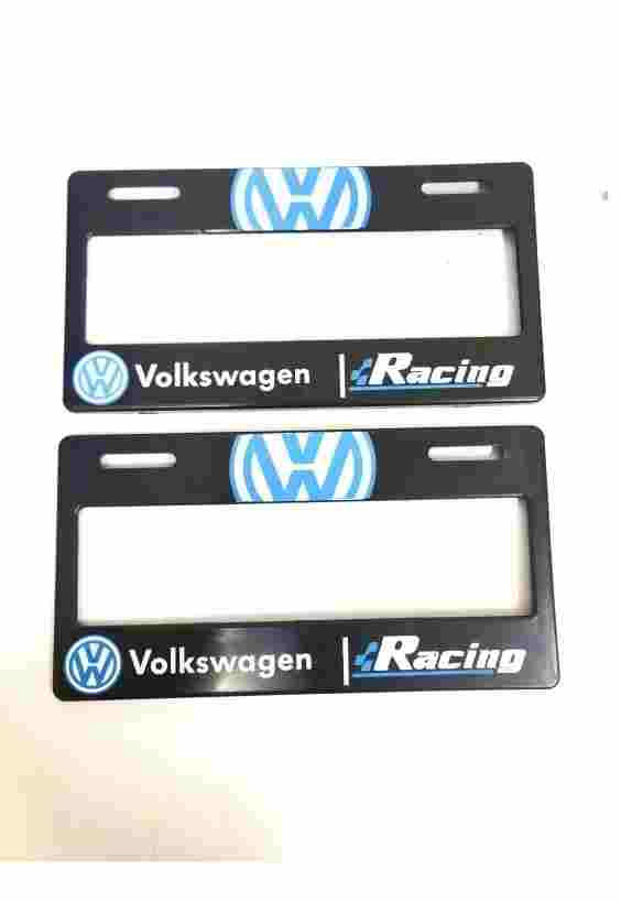 Par Porta Placas Ancho Autos Volkswagen Racing Ser