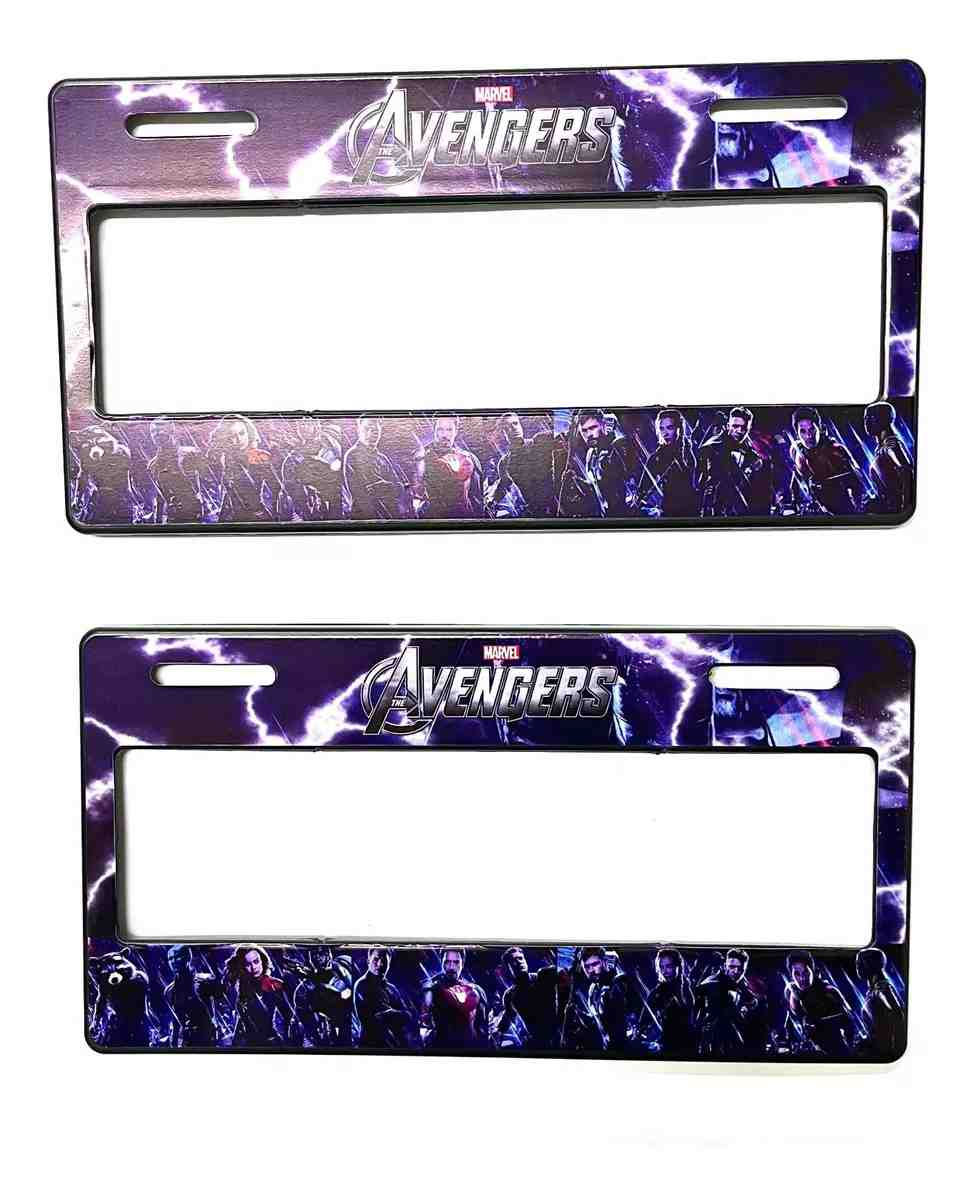 Par Porta Placas Autos Avengers Premium
