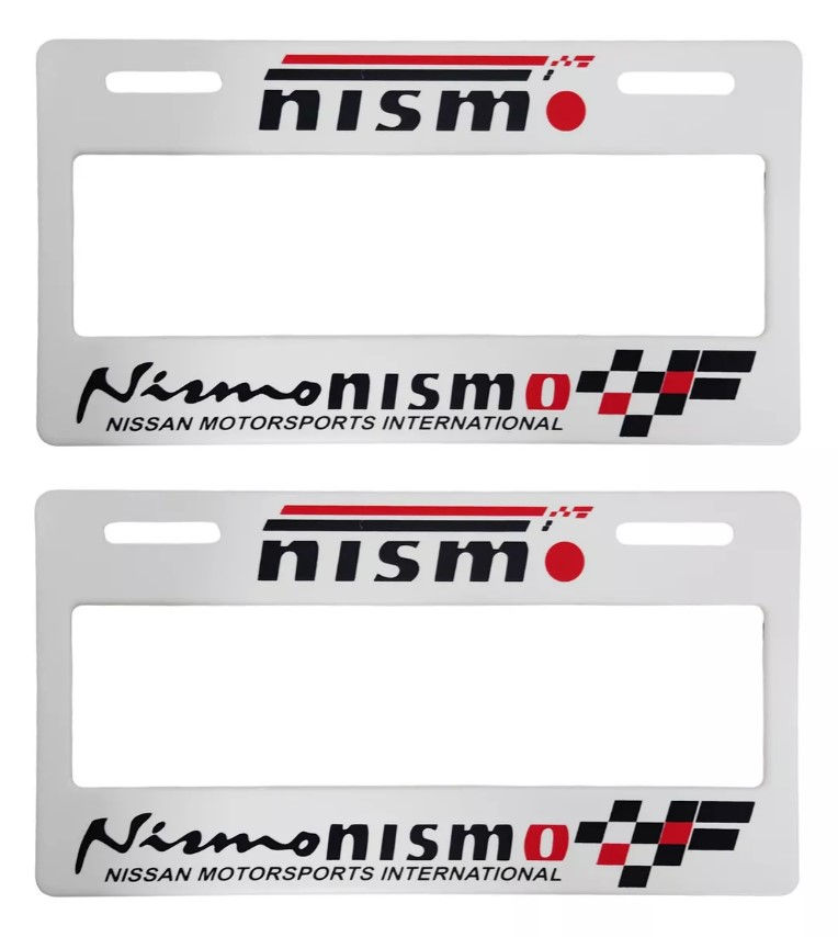 Par Porta Placas Autos Nissan Nismo Blanco Negro Rojo